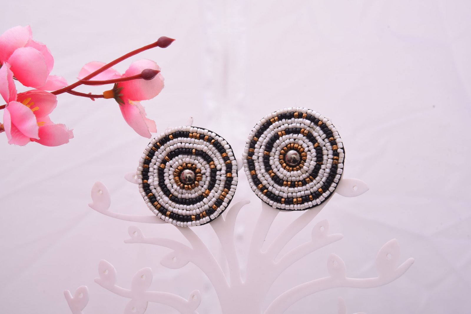 The Chequered Beads Studs Earrings