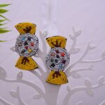 Choco Wrap Beaded Embroidery Drop Earrings