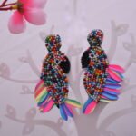 Multicolour Beaded Birds of Paradise Drop Earrings