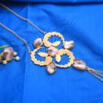 Mother of Pearl Long Necklace Set with Earrings