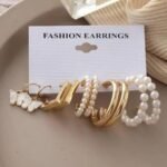 Pearl & Golden Hoops Multiple Studs Earrings
