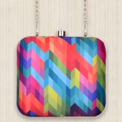 Abstract Multi Coloured Clutch